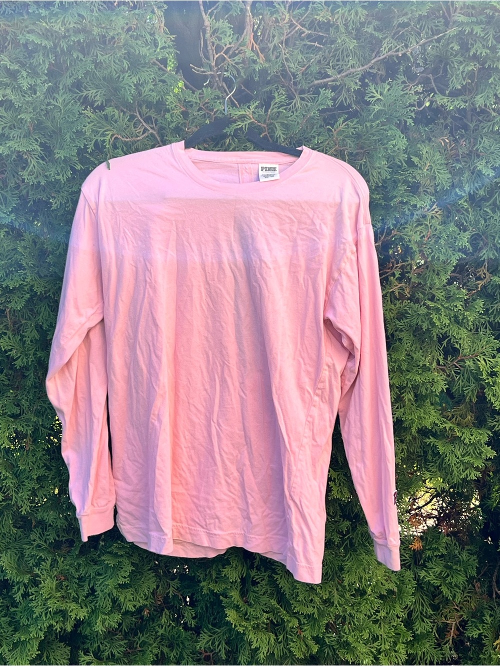PINK Victoria's Secret Soft Pink Long-Sleeve Crewneck Tee